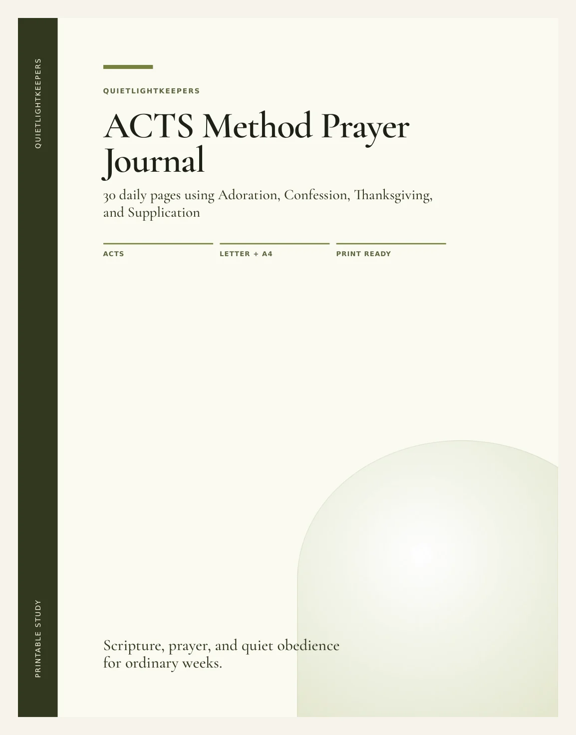 ACTS Method Prayer Journal — Preview page 1