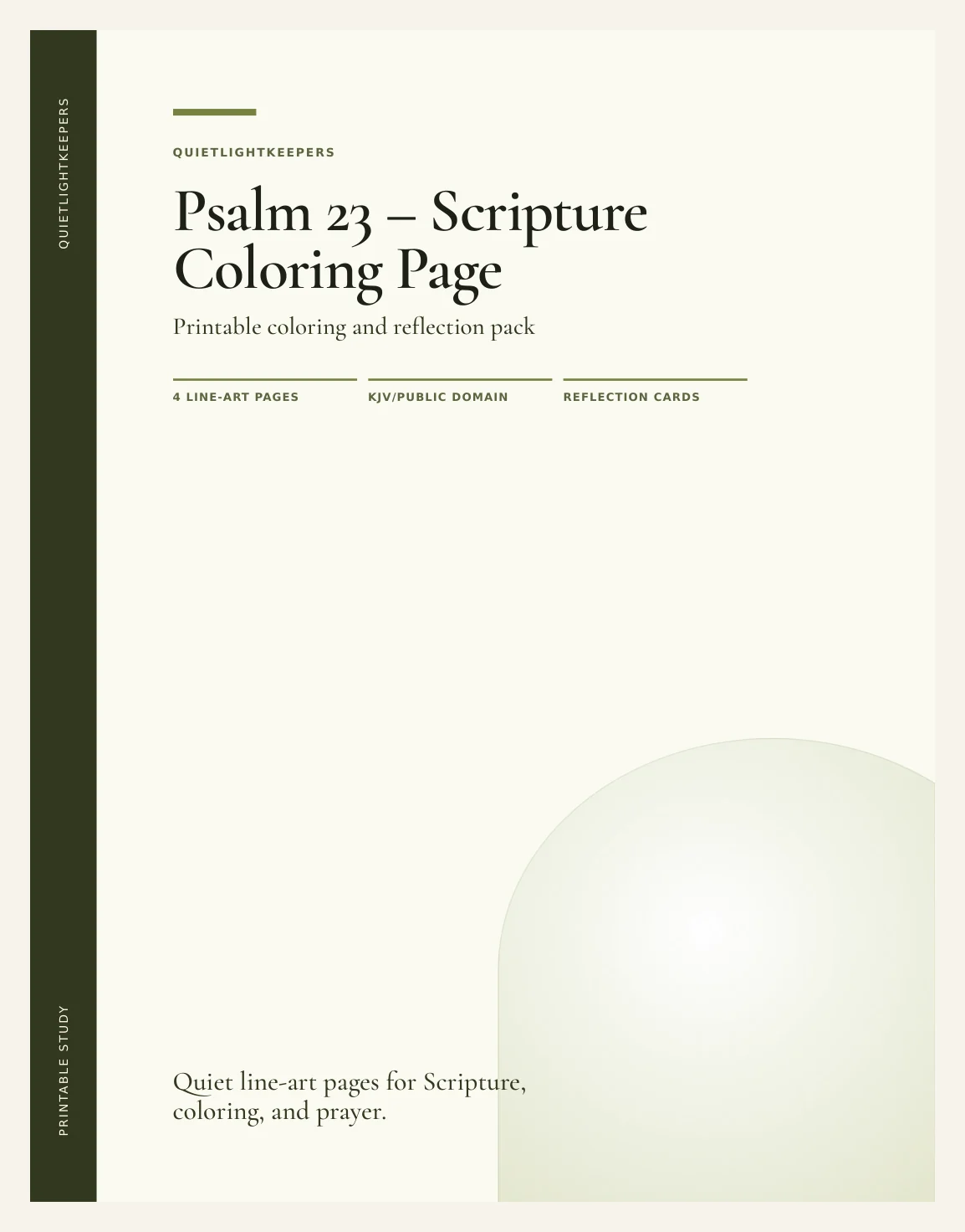Psalm 23 — Scripture Coloring Page — Preview page 1