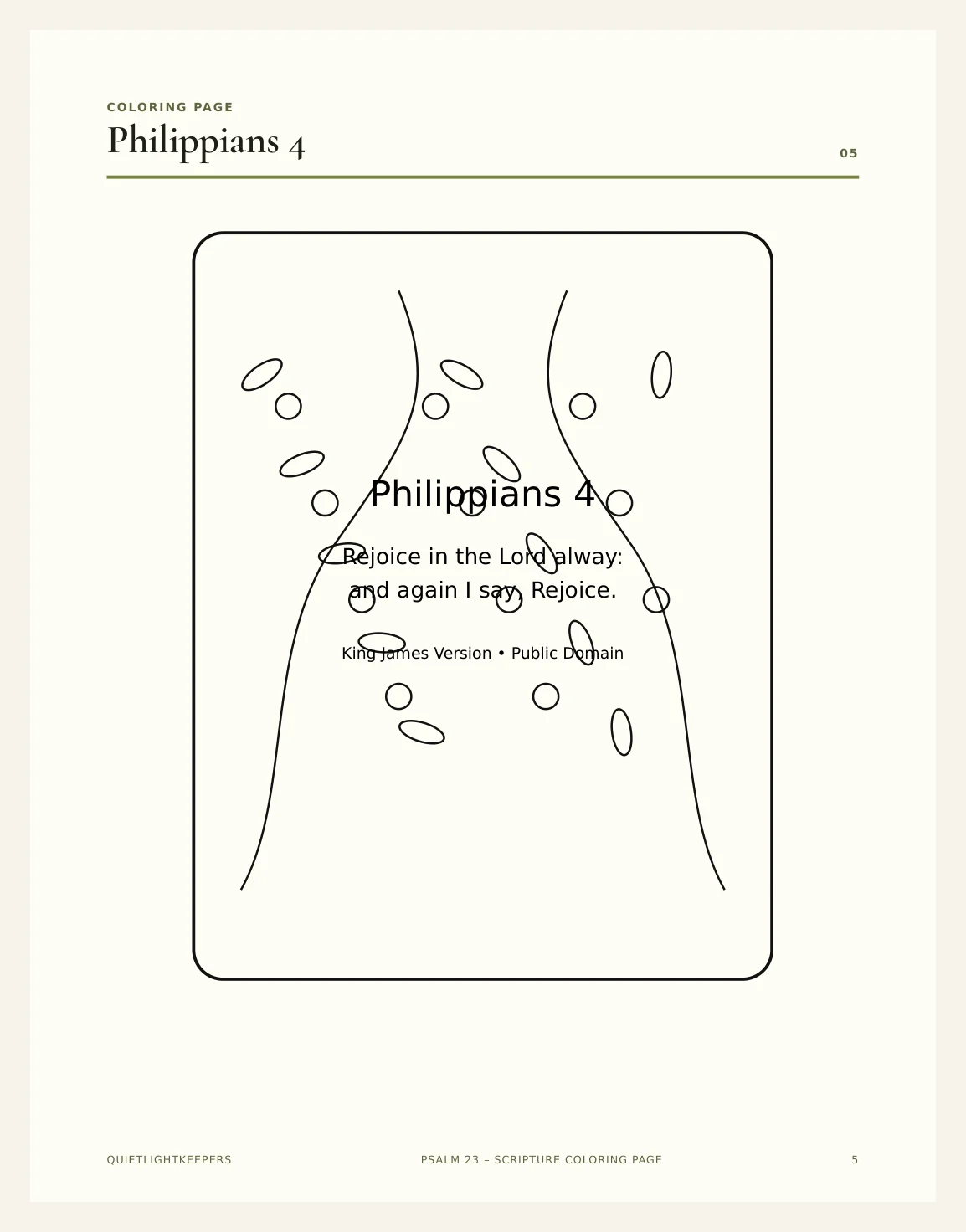 Psalm 23 — Scripture Coloring Page — Preview page 2