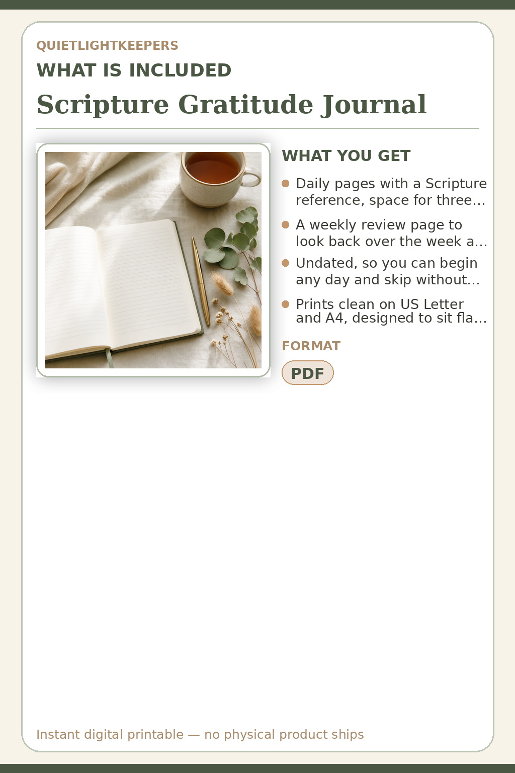 Scripture Gratitude Journal — What is included