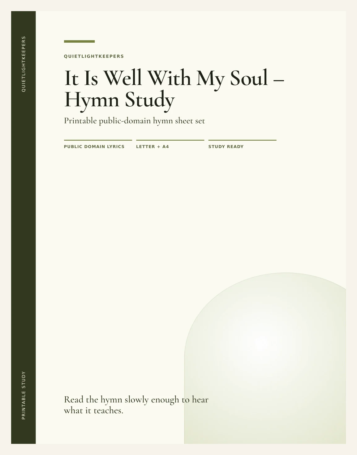 It Is Well With My Soul — Hymn Study — Preview page 1