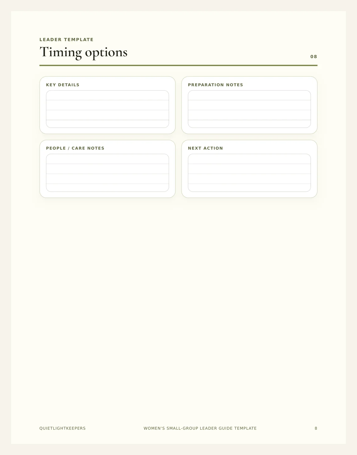 Women's Small-Group Leader Guide Template — Preview page 2