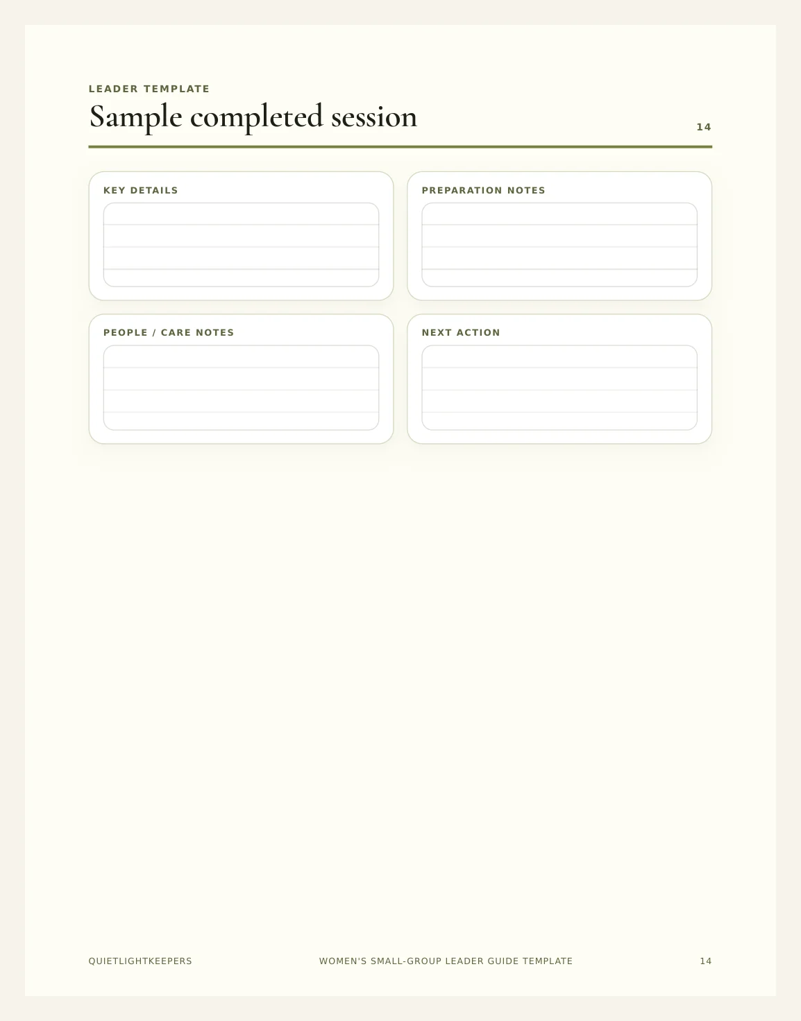 Women's Small-Group Leader Guide Template — Leader Guide Womens Small Group Actual Buyer Preview 3