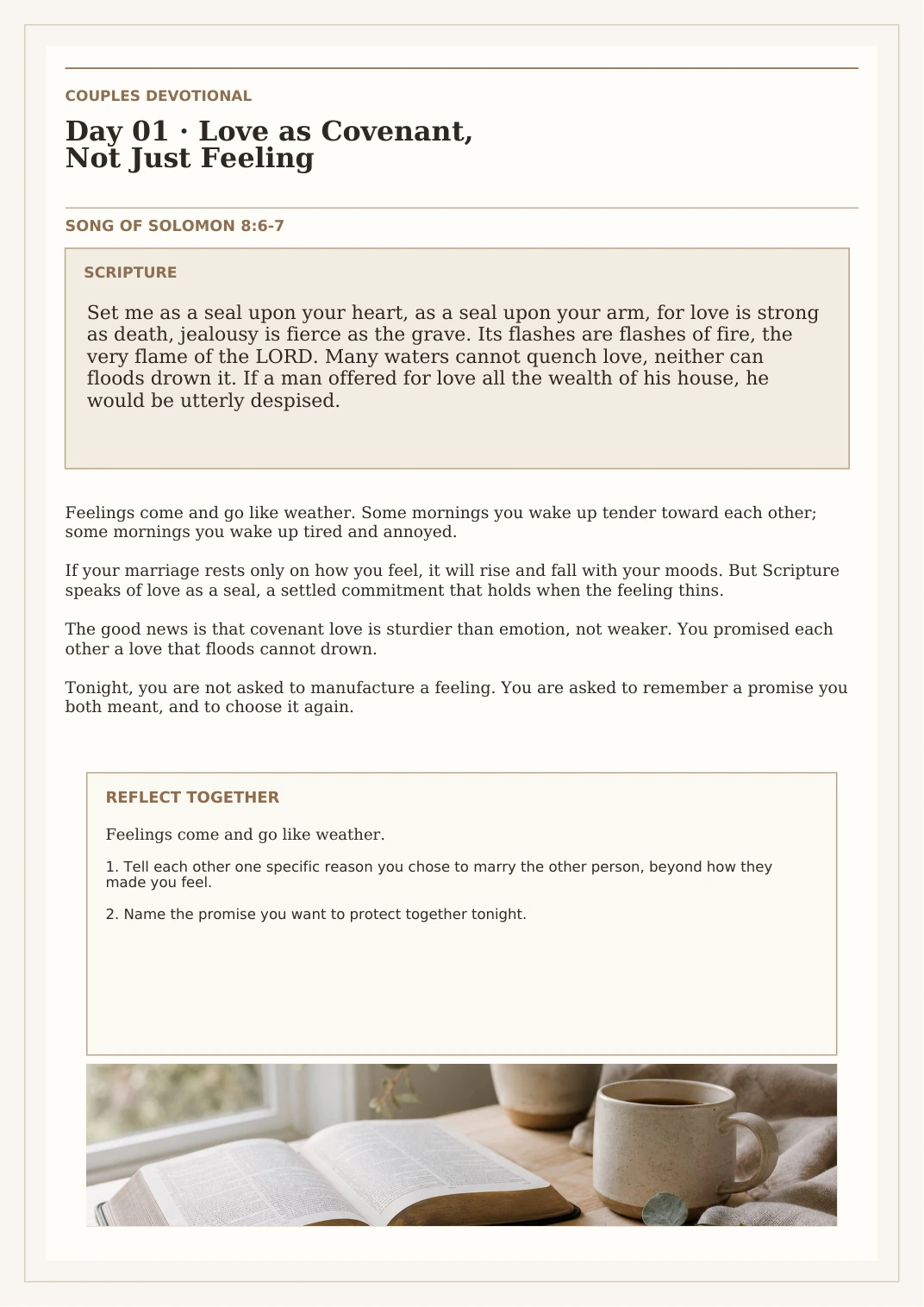30-Day Couples Marriage Devotional — Day One Reading