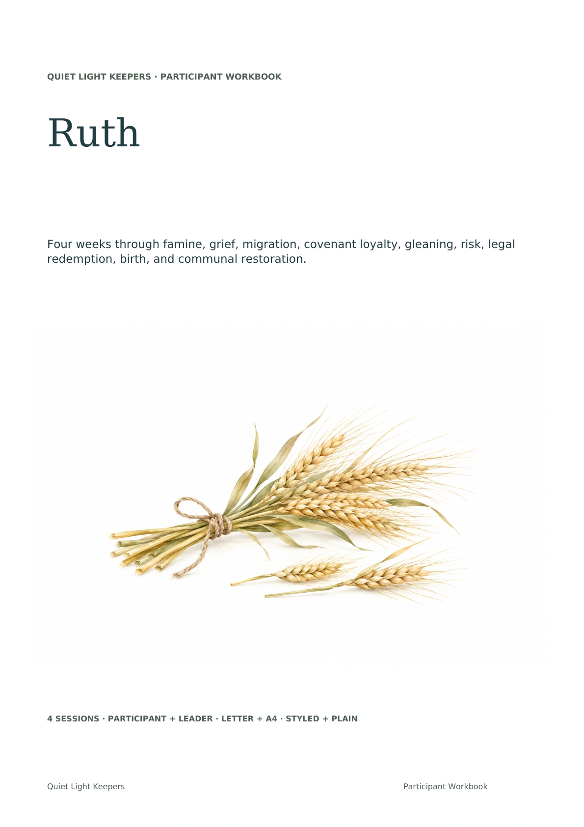 Book of Ruth — 4-Week Women's Bible Study — Ruth Participant Cover