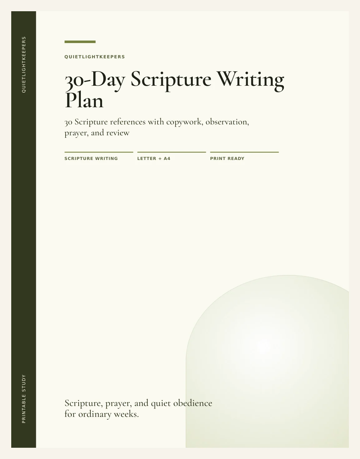 30-Day Scripture Writing Plan — Preview page 1