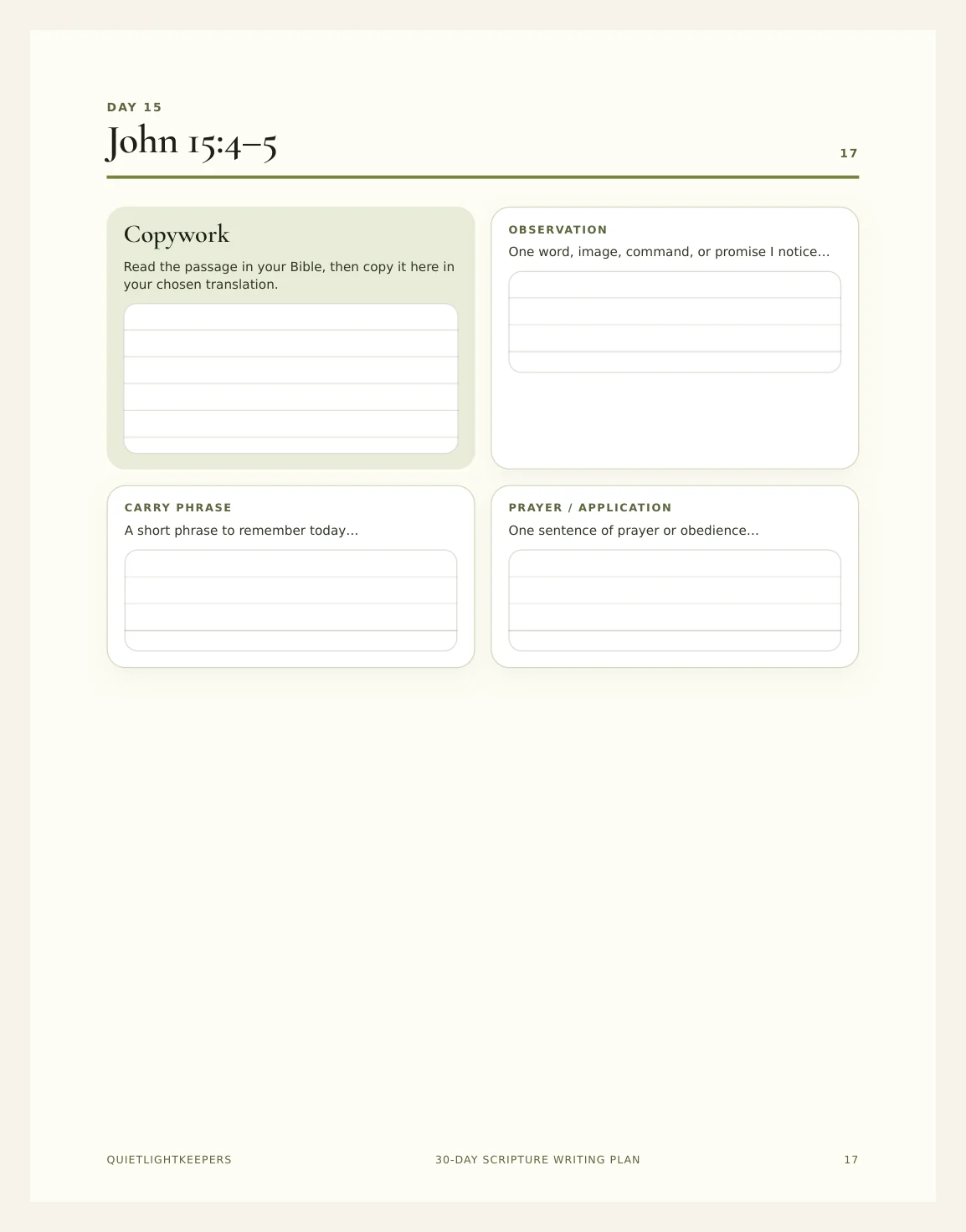 30-Day Scripture Writing Plan — Preview page 2