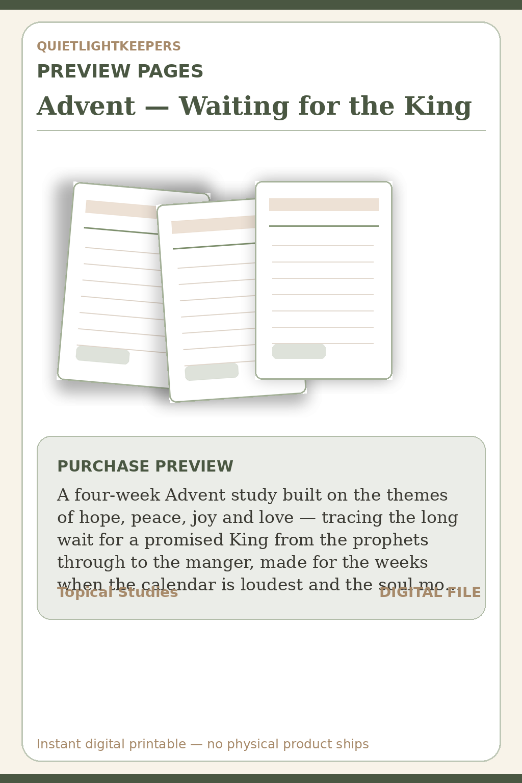 Advent — Waiting for the King — Study Advent Waiting For The King Preview Pages