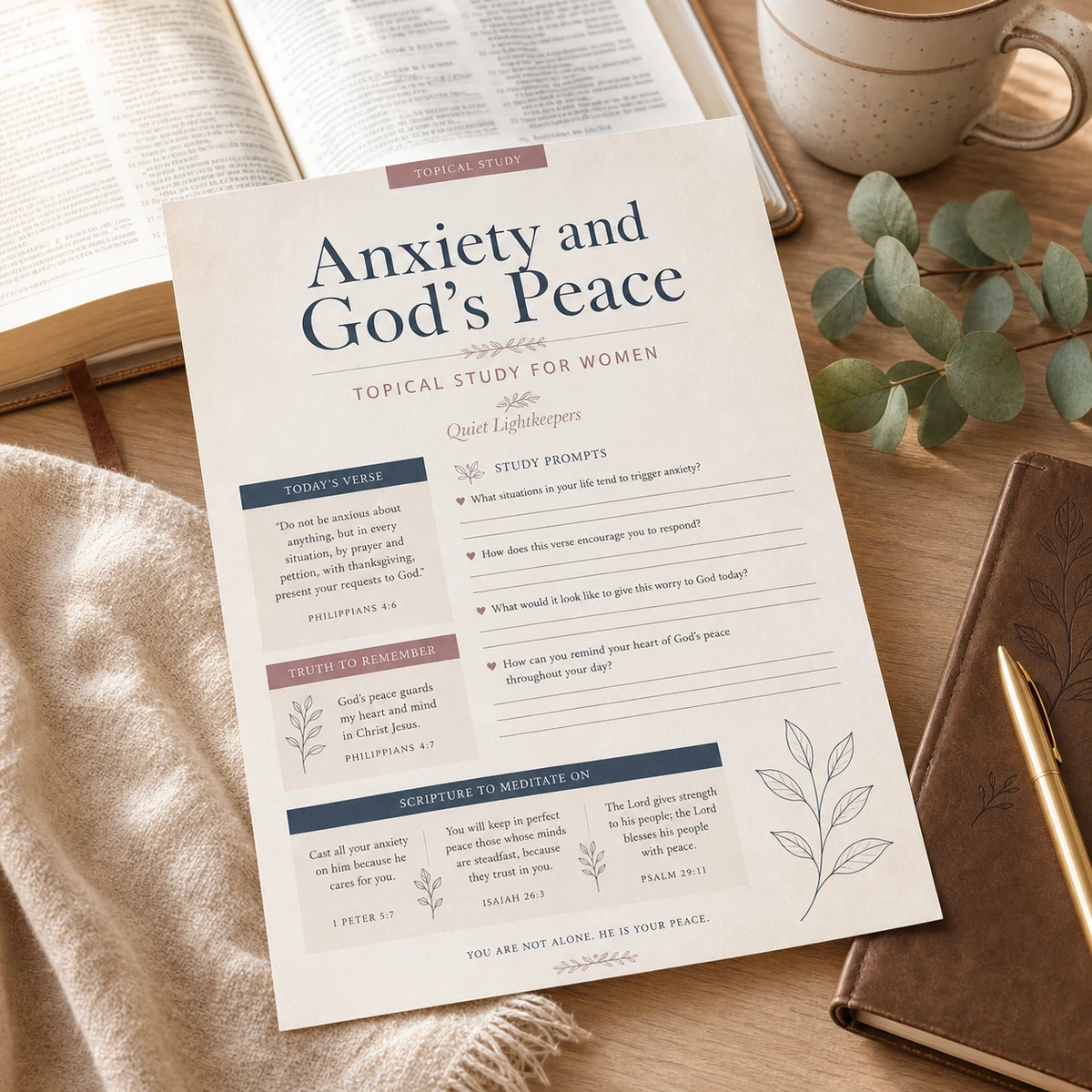 Anxiety and God's Peace — Topical Study for Women
