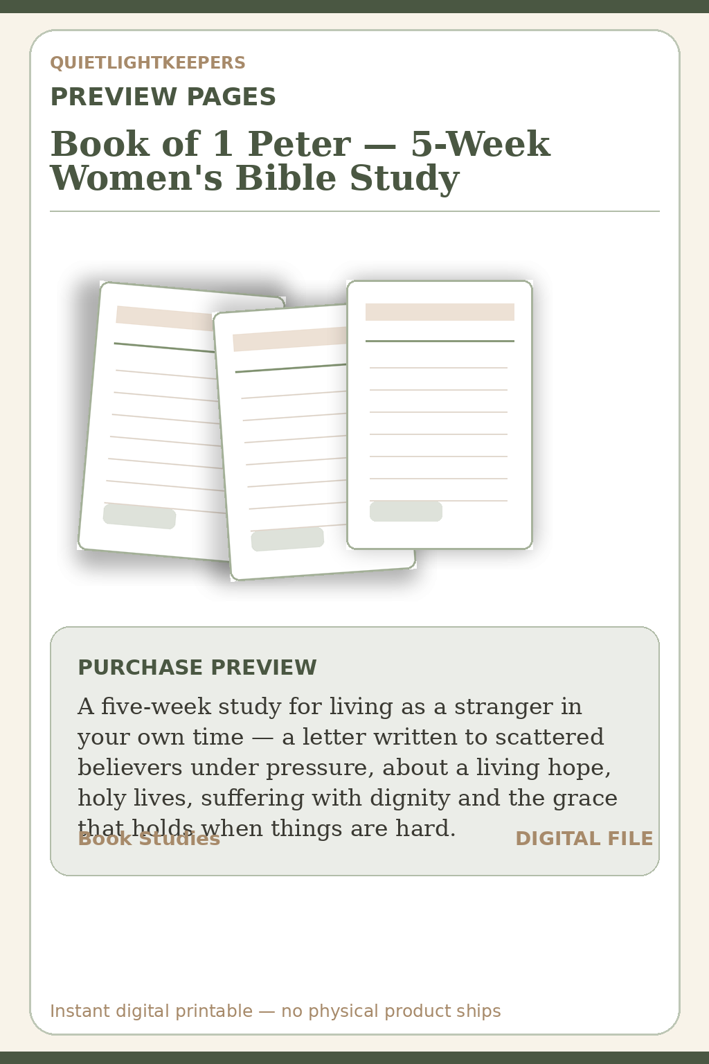 Book of 1 Peter — 5-Week Women's Bible Study — Study Book Of 1 Peter Preview Pages