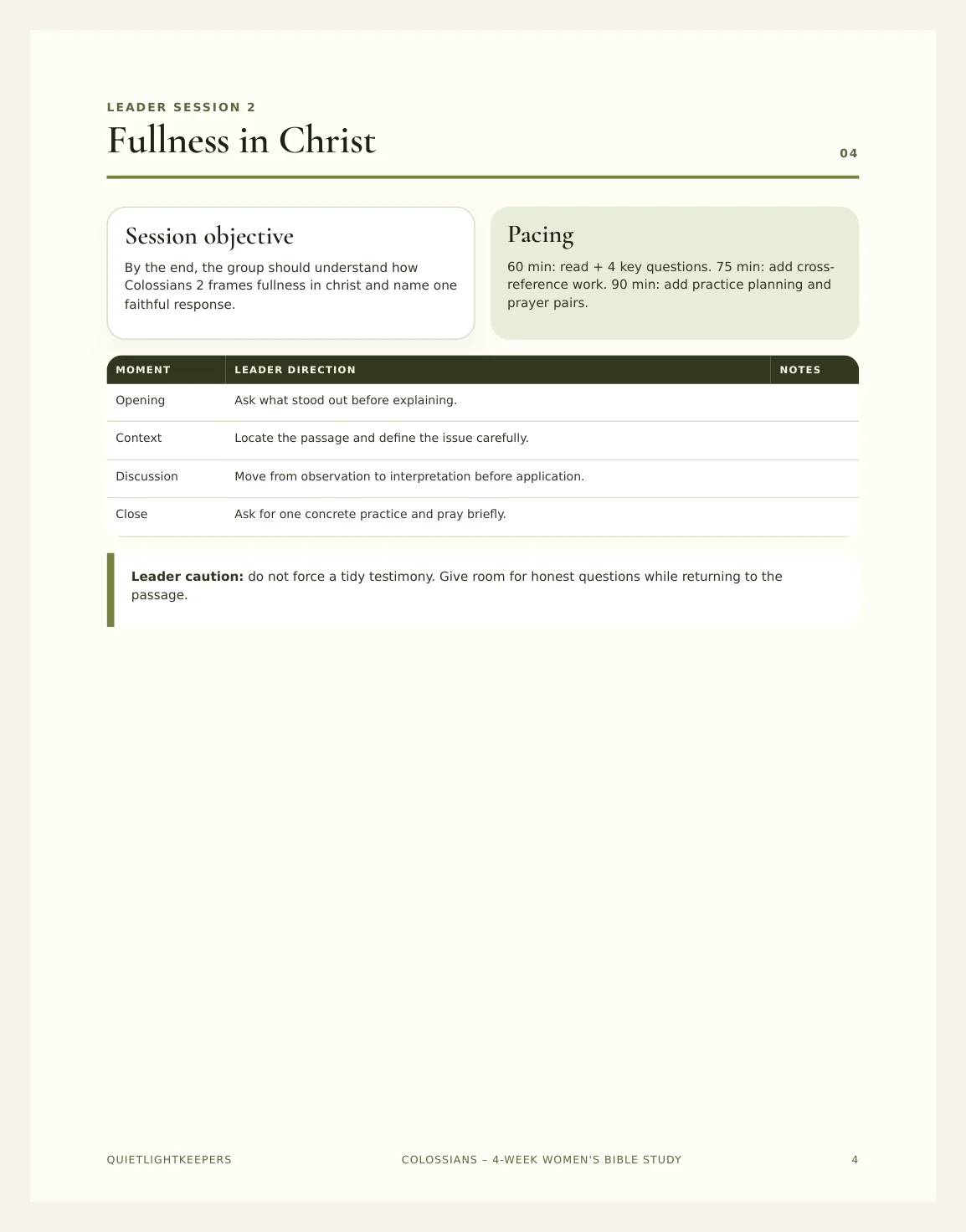 Colossians — 4-Week Women's Bible Study — Preview page 2