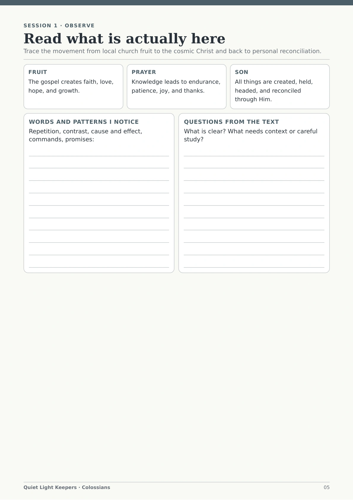 See the observation page