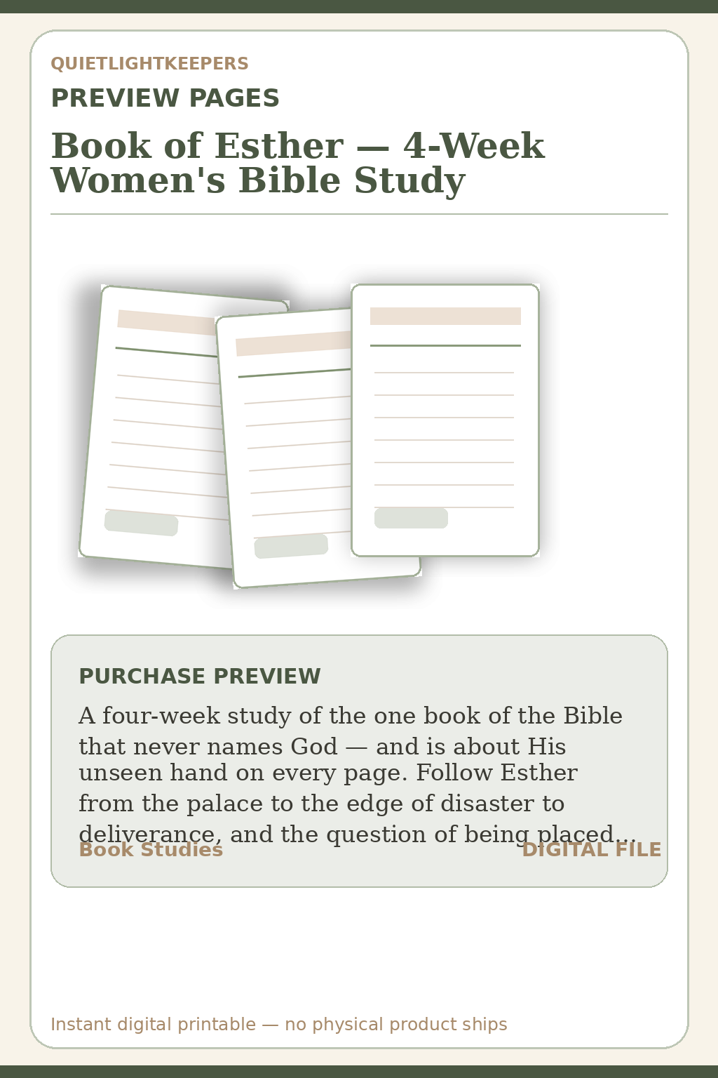 Book of Esther — 4-Week Women's Bible Study — Study Book Of Esther Preview Pages