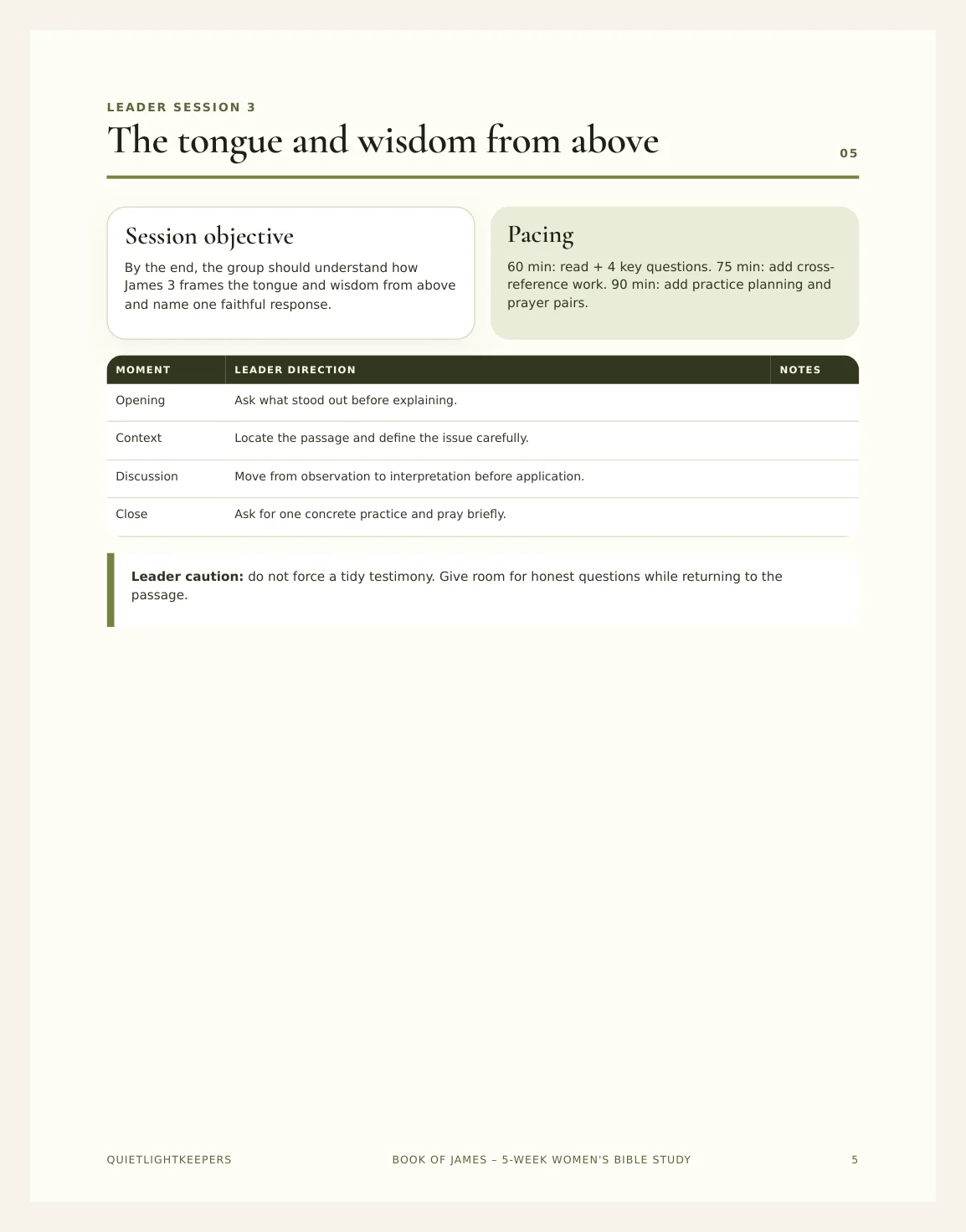Book of James — 5-Week Women's Bible Study — Preview page 2