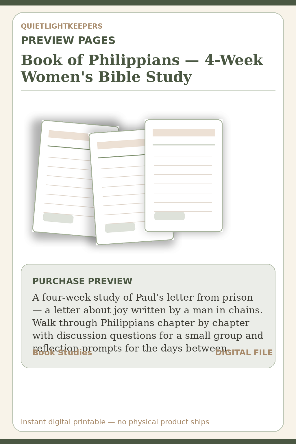 Book of Philippians — 4-Week Women's Bible Study — Study Book Of Philippians Preview Pages