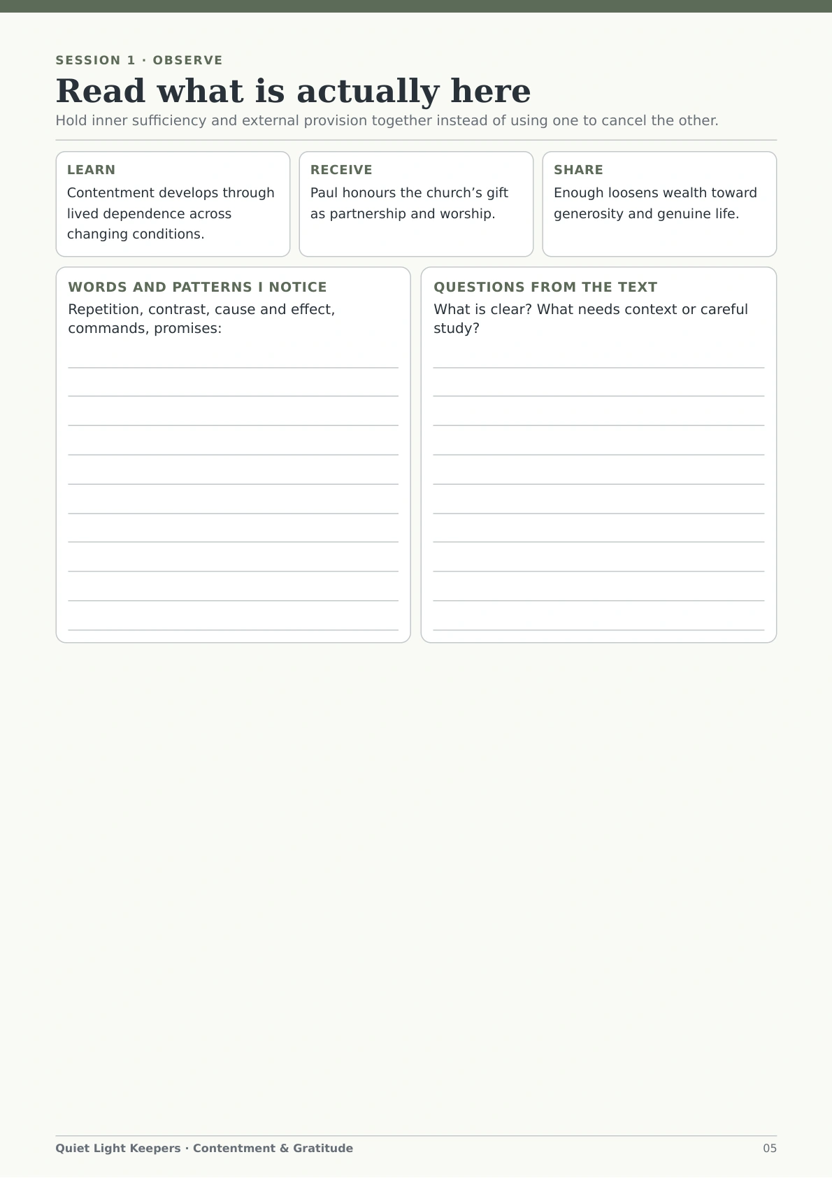 See the observation page