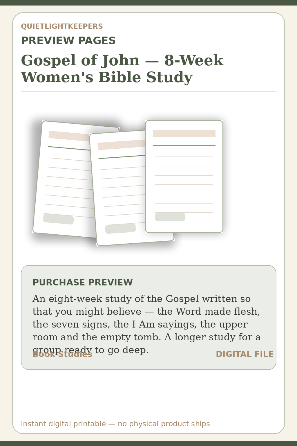 Gospel of John — 8-Week Women's Bible Study — Study Gospel Of John Preview Pages