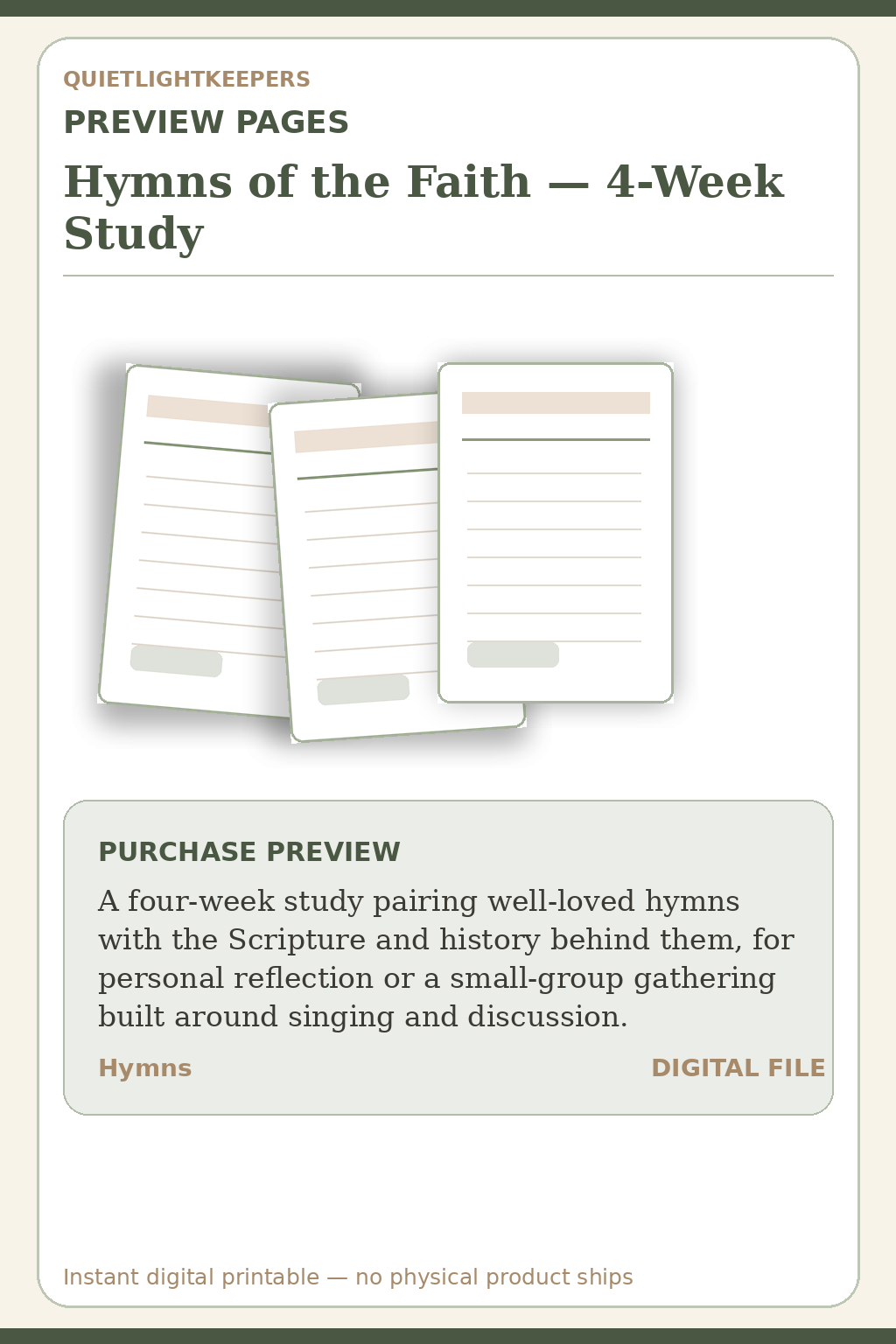 Hymns of the Faith — 4-Week Study — Study Hymns Of The Faith Preview Pages
