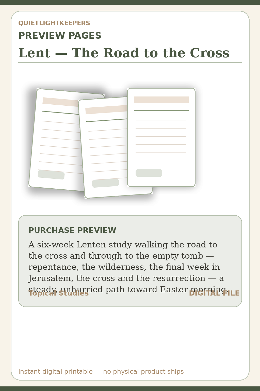 Lent — The Road to the Cross — Study Lent The Road To The Cross Preview Pages