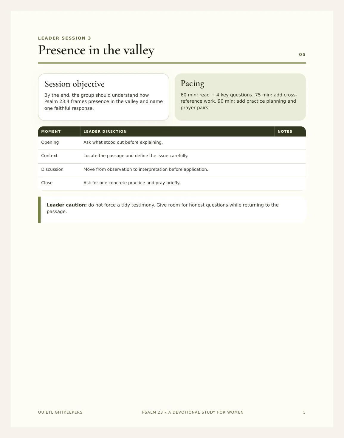 Psalm 23 — A Devotional Study for Women — Preview page 2