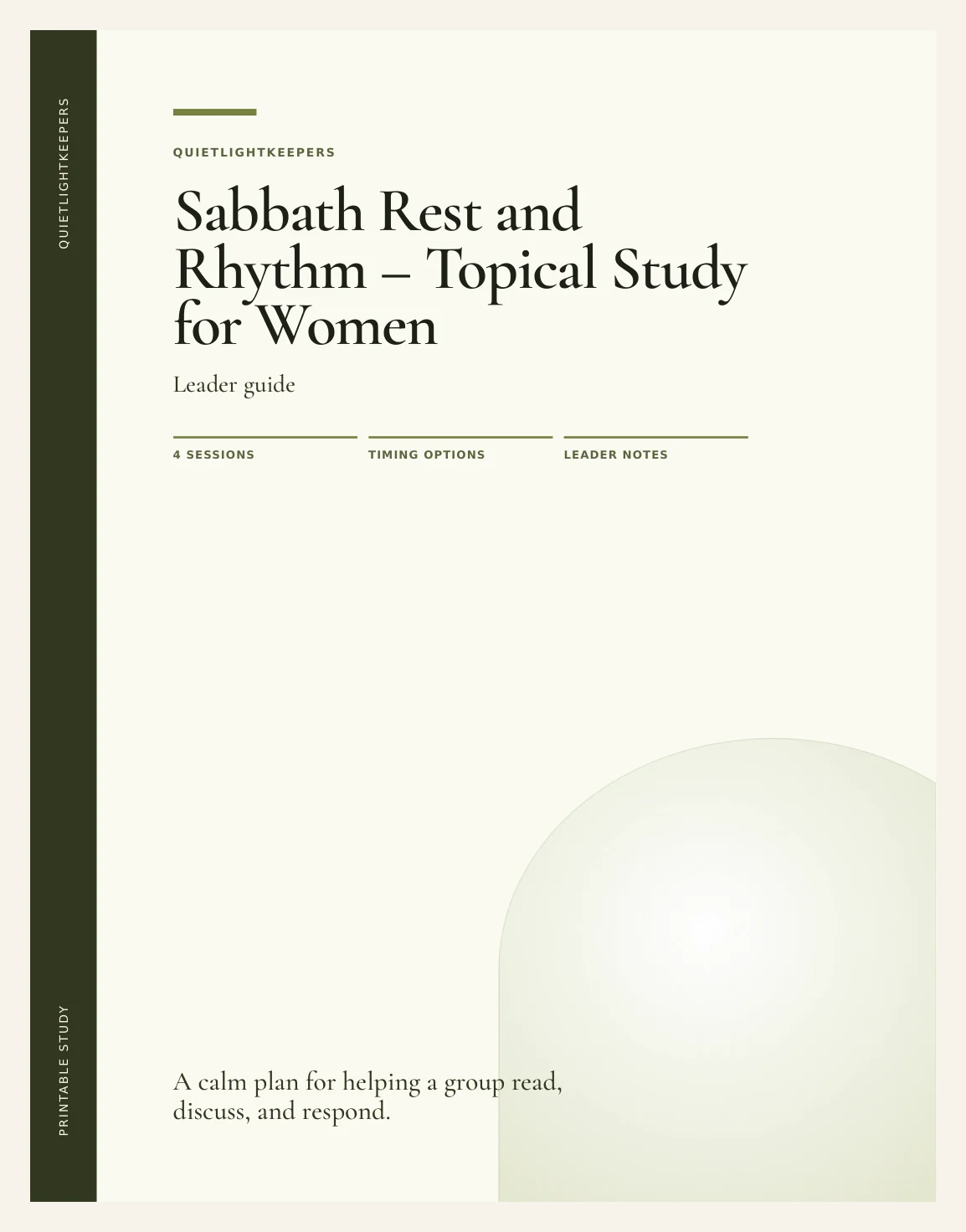 Sabbath Rest and Rhythm — Topical Study for Women — Preview page 1