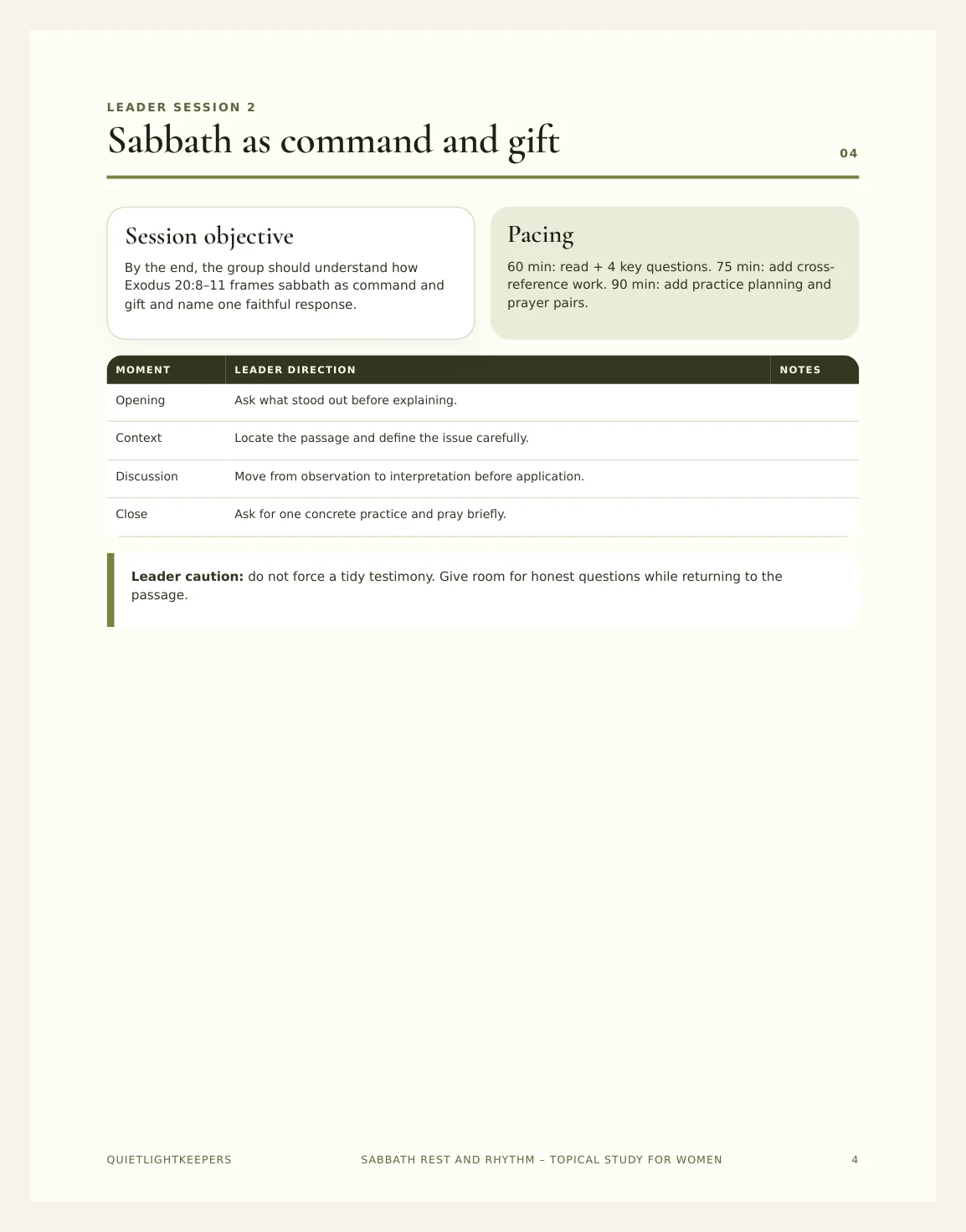Sabbath Rest and Rhythm — Topical Study for Women — Preview page 2