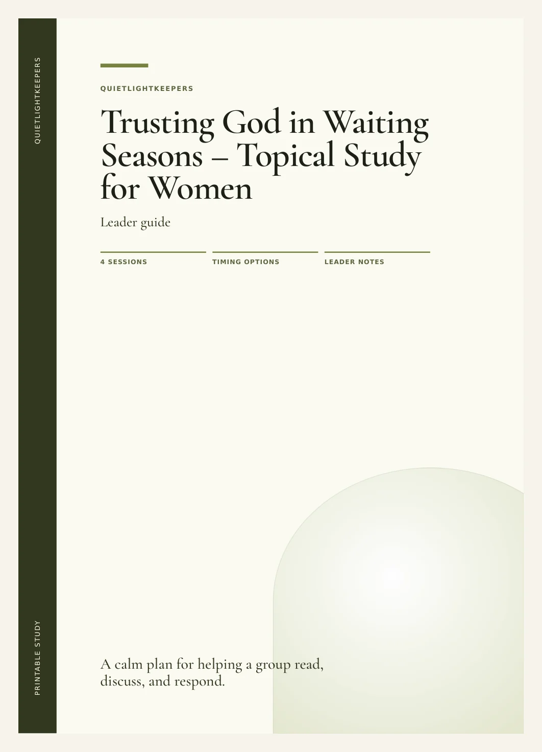 Trusting God in Waiting Seasons — Topical Study for Women — Preview page 1
